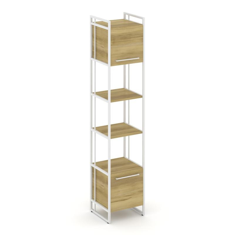 Rift Шкаф 5 ниш узкий RF.SU-54 (U) Дуб Винченцо/Металл Белый/Белый Ручки 420*396*2010