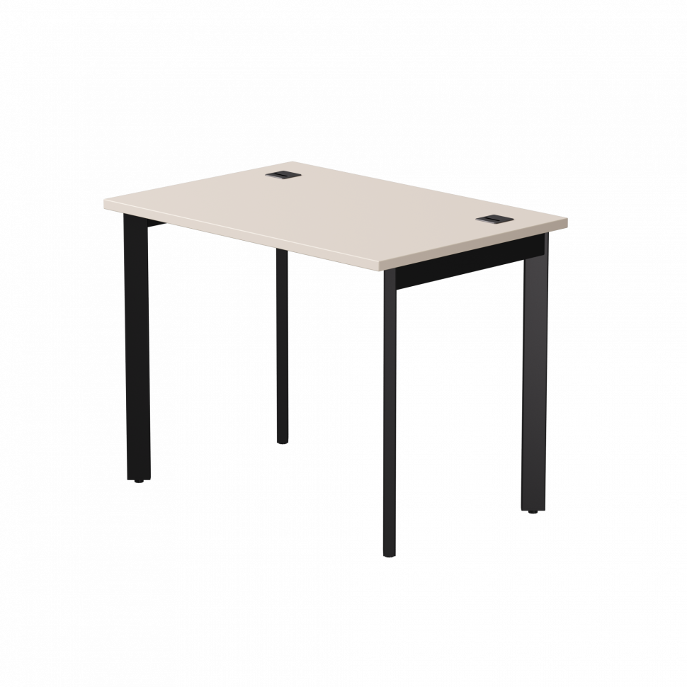 Стол прямой Everprof EVO (ЭВО) на металлокаркасе 980х670х755 мм опоры 45гр Кашемир/Черный