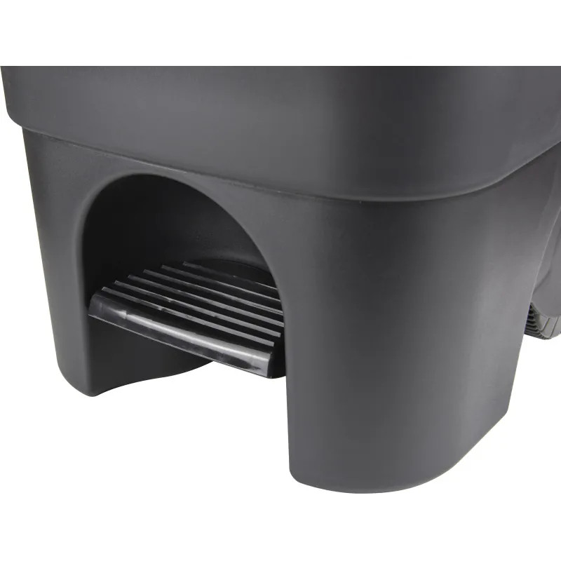 Контейнер-бак мусорный IDEA 60л с педалью на колесах серая крышка