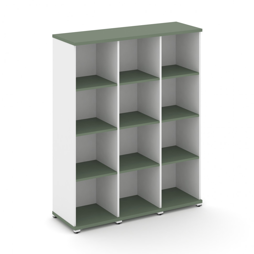 Concept Стеллаж 3 узкие секции, 4 ниши CN.STU-430 Кобо/Белый Бриллиант/Металл Белый 1252*420*1554