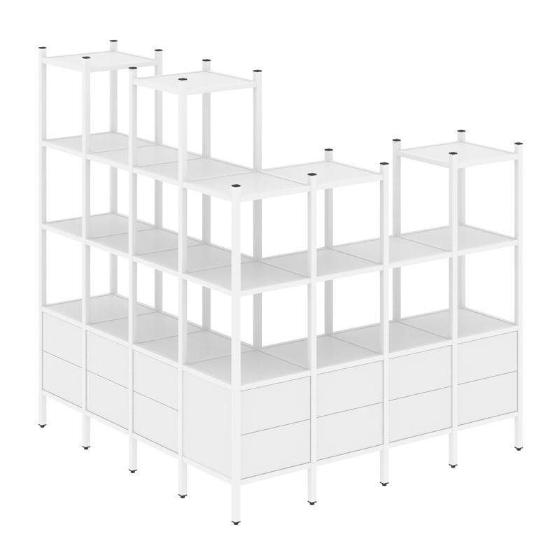 Loft Угловой внешний стеллаж наборный VR.L-55 Белый Бриллиант/Металл Белый 1694*1694*1869 Loft Угловой внешний стеллаж наборный VR.L-55 Белый Бриллиант/Металл Белый 1694*1694*1869