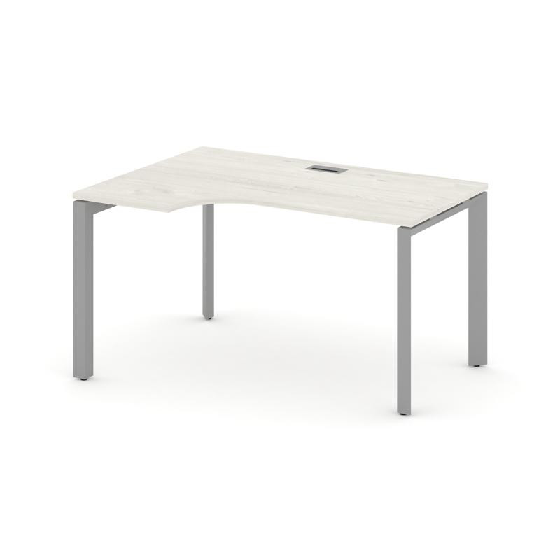 Style Project Стол рабочий эргономичный SN-59P.SPA-022(L) Дуб Наварра/Металл Серый/Серебро Заглушка