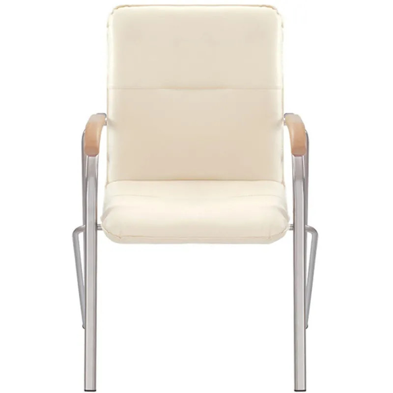 Конференц-кресло 0MX_UA_EChair SAMBA Chrome к/з бежев./бук (V-18 1.007)