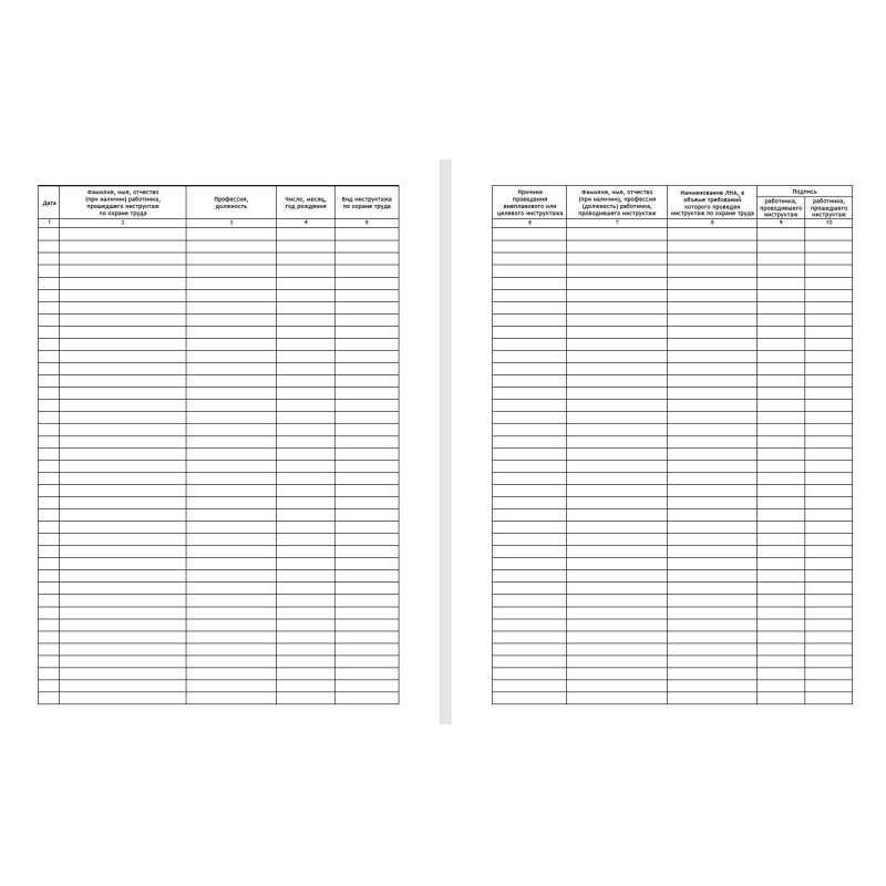 Журнал инструктажа по ОТ на рабочем месте и целевого инструктажа ОТ-28
