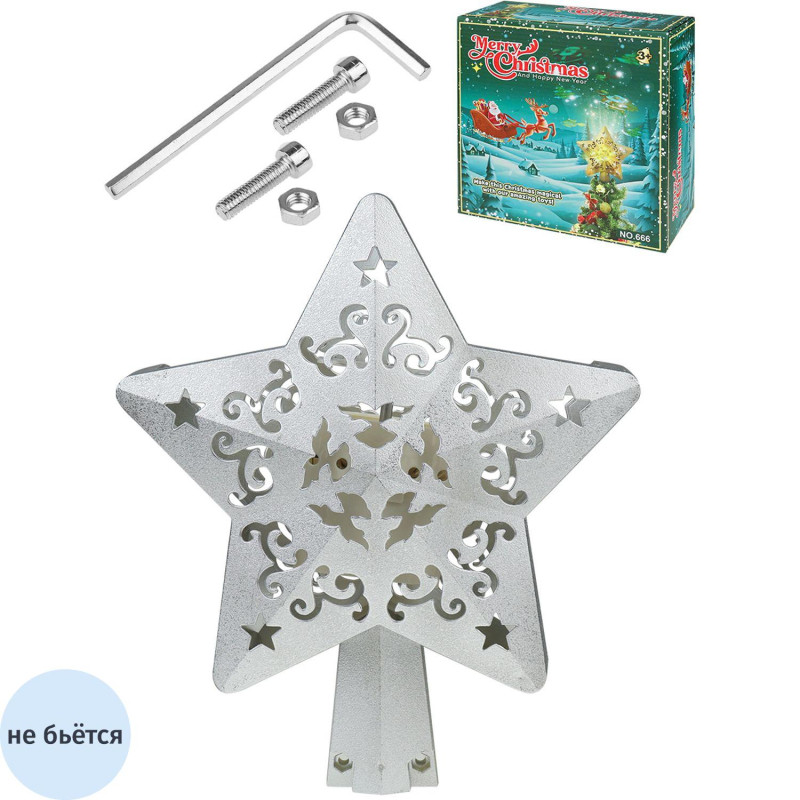 Верхушка на елку (с проекцией)Чудесная звездочка LED,USB,пластик НВУ-0015