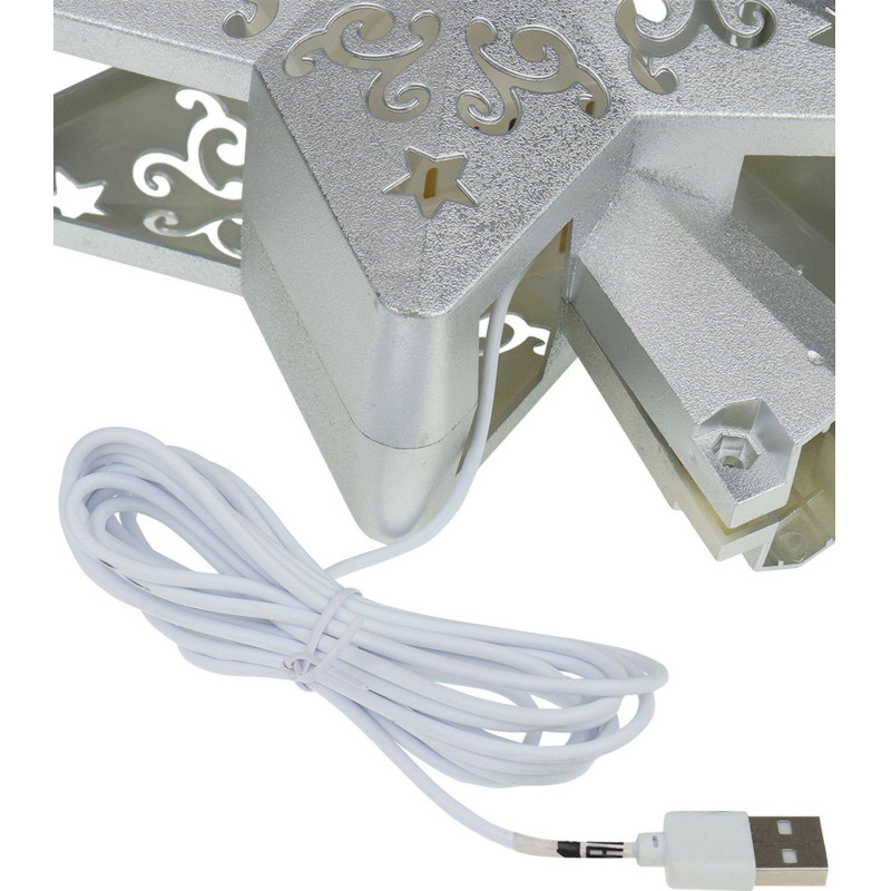 Верхушка на елку (с проекцией)Чудесная звездочка LED,USB,пластик НВУ-0015