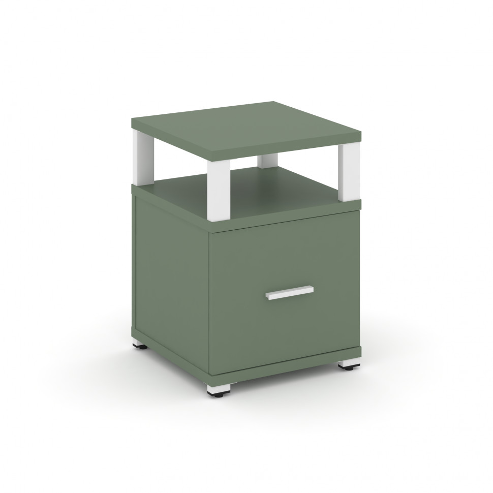 Concept Тумба приставная 1 распаш. фасад с надставкой CN.TUP-005 W Кобо/Металл Белый 420*420*583