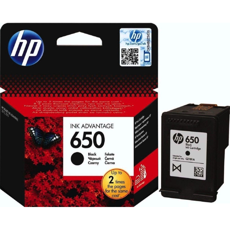 Картридж струйный HP 650 CZ101 чер. для DJ Ink Advantage 2515/3515