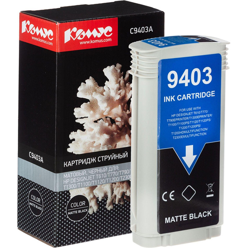 Картридж струйный Комус 72 C9403A мат. чер. для DgnJ T610/770/1100/1120