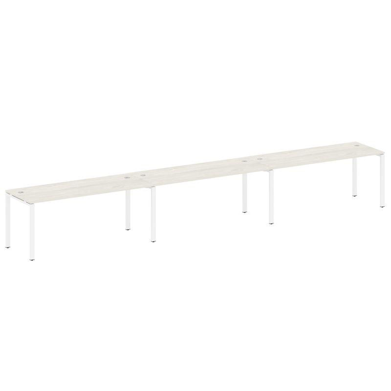 Metal System Рабочая станция на 3 места на П-образном м/к БП.СМ-3.5 Дуб Наварра/Металл Белый 5400*72 Metal System Рабочая станция на 3 места на П-образном м/к БП.СМ-3.5 Дуб Наварра/Металл Белый 5400*72