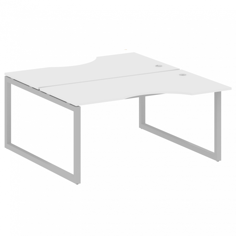 Metal System Quattro Рабочая станция криволинейная на О-образном м/к 50БО.РАС-СА-2.1 Белый/Металл Се