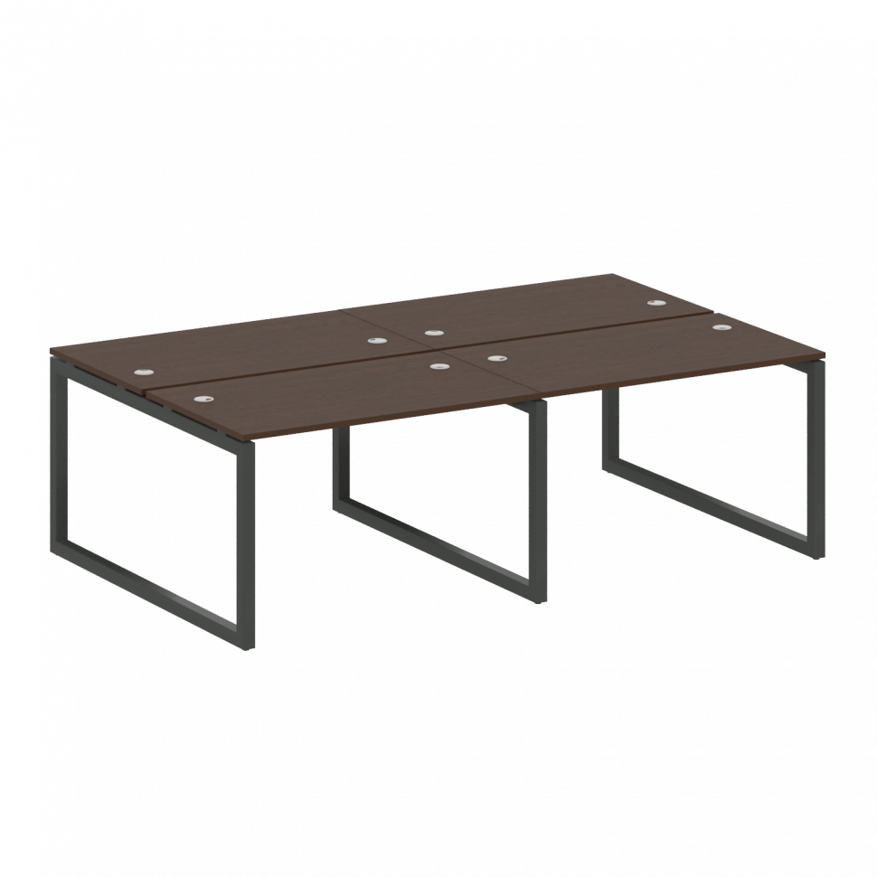 Metal System Quattro Рабочая станция на 4 места на О-образном м/к 50БО.СМ-4.2 Венге Цаво/Металл Антр