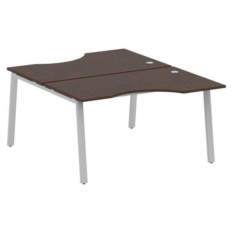 Metal System Рабочая станция криволинейная на А-образном м/к БА.РАС-СА-2.2 Венге Цаво/Металл Серый 1