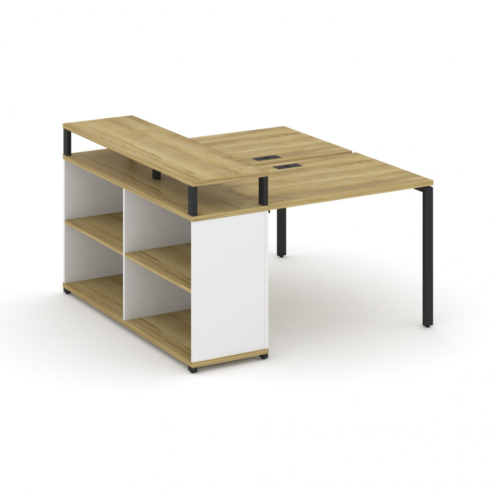 Concept Рабочая станция с опорным стеллажом с верх. горизонтом  CN.DRS-205 Дуб Винченцо/Белый Брилли