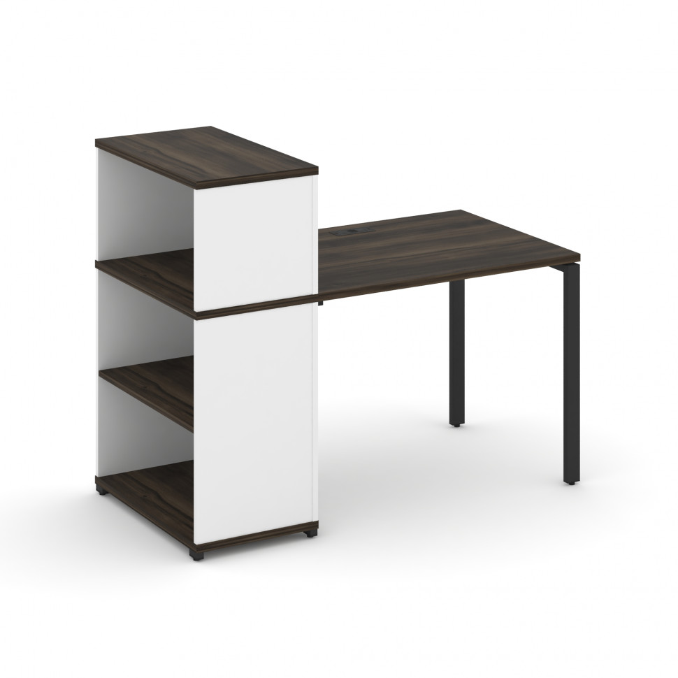 Concept Стол рабочий с опорным стеллажом с надставкой низ. CN.SP-209 Дуб Мали/Белый Бриллиант/Металл Concept Стол рабочий с опорным стеллажом с надставкой низ. CN.SP-209 Дуб Мали/Белый Бриллиант/Металл