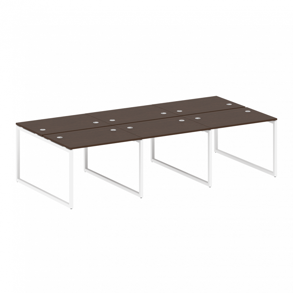 Metal System Quattro Рабочая станция на 6 раб. мест на О-образном м/к 40БО.СМ-6.1 Венге Цаво/Металл