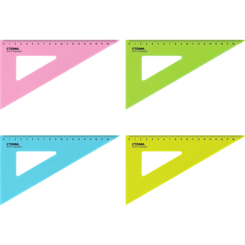 Треугольник 18 см угол 30 градусов Neon Cristal цвет ассорти ТК-47 Треугольник 18 см угол 30 градусов Neon Cristal цвет ассорти ТК-47