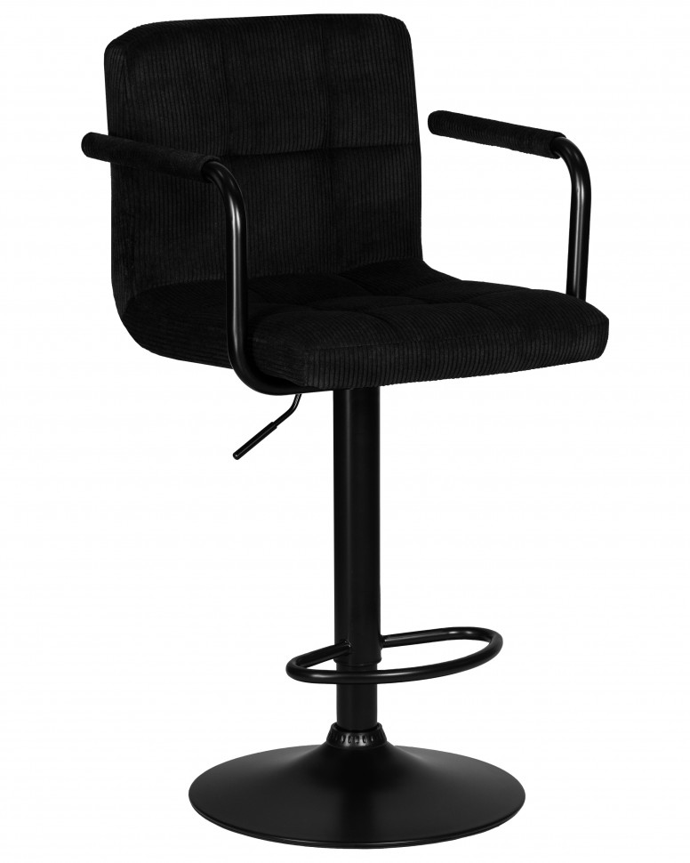 Набор 2 шт Стул барный DOBRIN KRUGER ARM BLACK, черный вельвет (LAR-E2041-52)