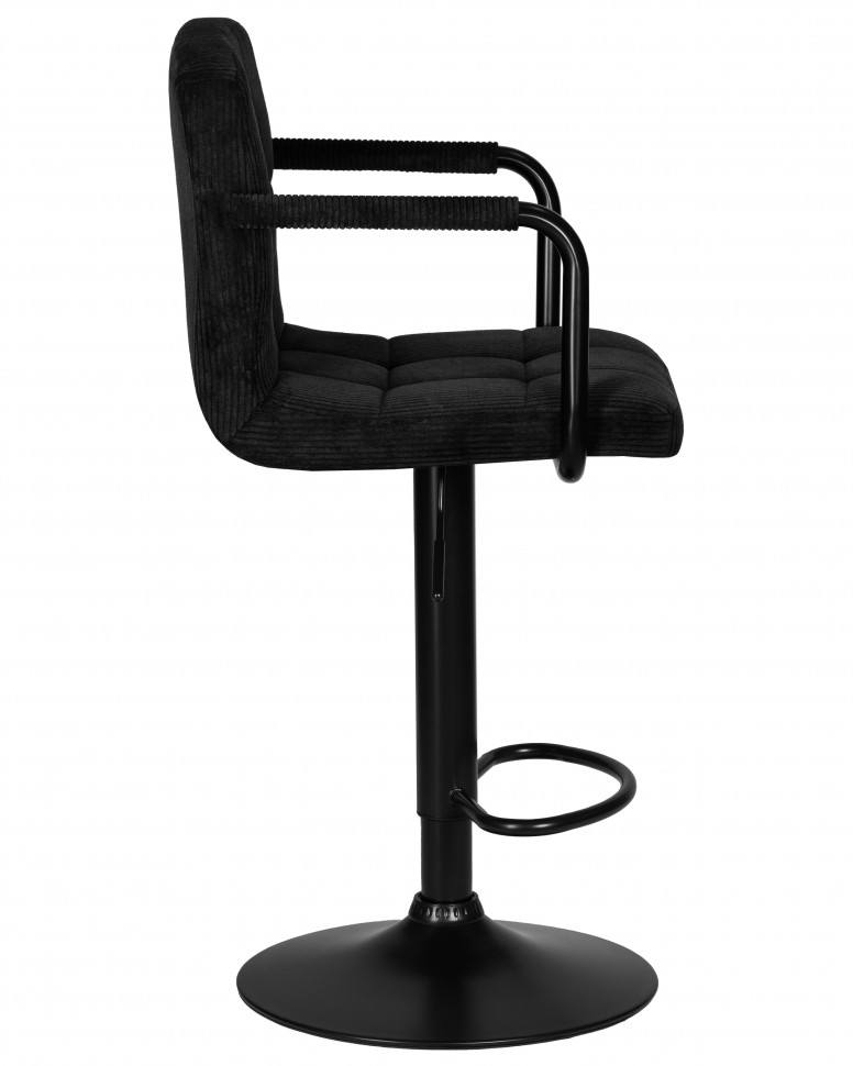 Набор 2 шт Стул барный DOBRIN KRUGER ARM BLACK, черный вельвет (LAR-E2041-52)