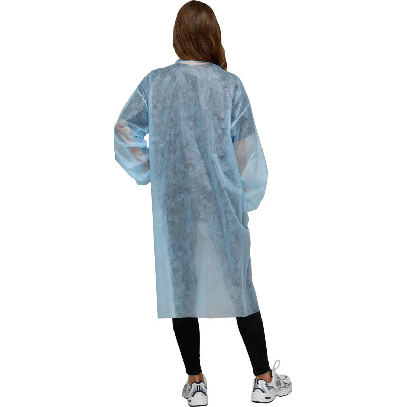 Халат на кнопках, (20 гр), р.XL ,голубой, (5 шт/упак)