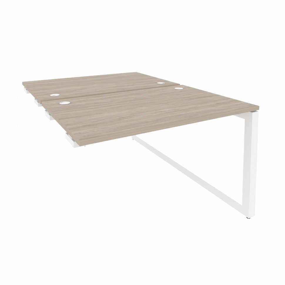 Onix Стол-приставка двойной на О-образном м/к к опорым элем. O.MO-D.SPR-2.8 Дуб Аттик/Металл Белый 1