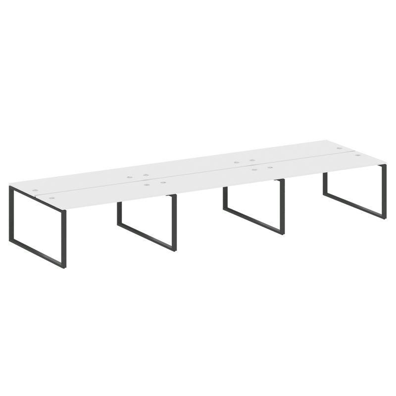 Metal System Рабочая станция на 6 мест на О-образном м/к БО.СМ-6.4 Белый/Металл Антрацит 4800*1475*7 Metal System Рабочая станция на 6 мест на О-образном м/к БО.СМ-6.4 Белый/Металл Антрацит 4800*1475*7