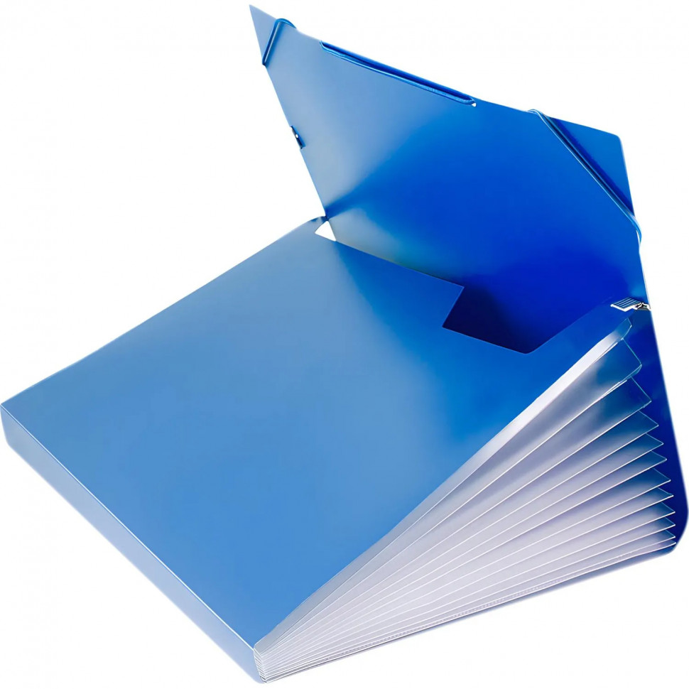 Папка на резинках с 13 отделениями А4, 700мкм, синий                  