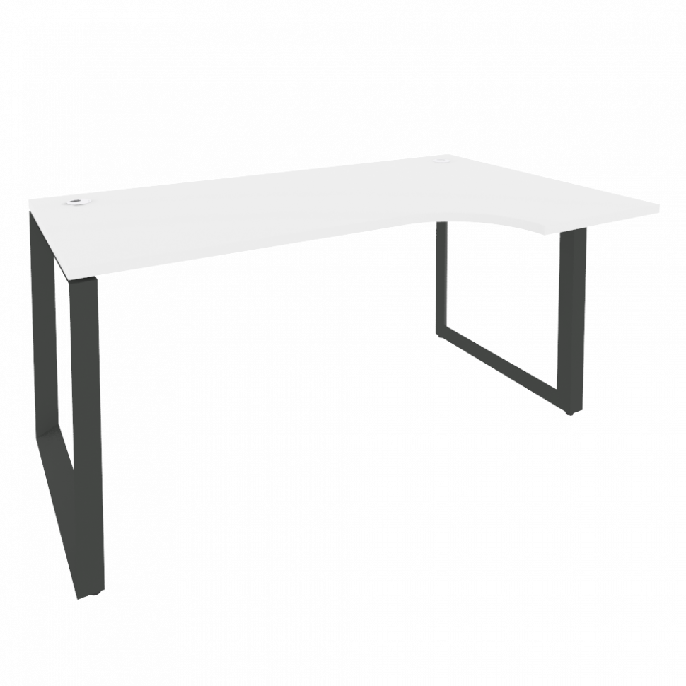 Onix Стол эргономичный правый на О-образном м/к O.MO-SA-1 (R) Белый Бриллиант/Металл Антрацит 1580*9