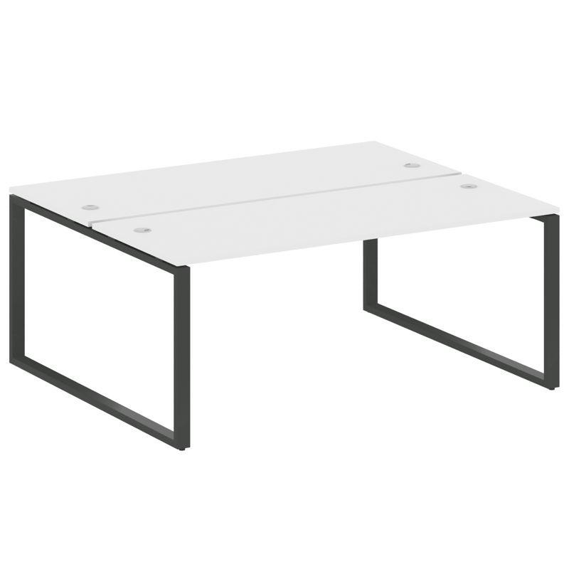 Metal System Рабочая станция на О-образном м/к БО.РАС-СП-2.5 Белый/Металл Антрацит 1800*1475*750