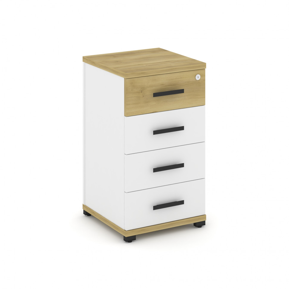 Concept Тумба опорная/приставная 4 ящ. CN.TUO-002 B Дуб Винченцо/Белый Бриллиант/Металл Черный 420*4 Concept Тумба опорная/приставная 4 ящ. CN.TUO-002 B Дуб Винченцо/Белый Бриллиант/Металл Черный 420*4