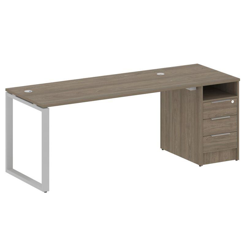 Metal System Рабочая станция с тумбой на О-образном м/к БО.РС-СТП-1.4 Вяз Благородный/Металл Серый 2 Metal System Рабочая станция с тумбой на О-образном м/к БО.РС-СТП-1.4 Вяз Благородный/Металл Серый 2