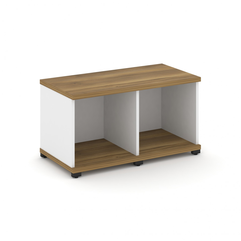 Concept Стеллаж 2 узкие секции, 1 ниша CN.STU-120 Сандал Янтарный/Белый Бриллиант/Металл Черный 836*