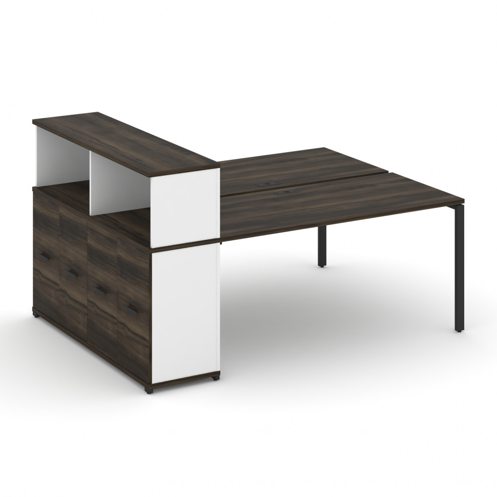 Concept Рабочая станция с опорным распаш. шкафом с надставкой низ. CN.DRS-228 B Дуб Мали/Белый Брилл