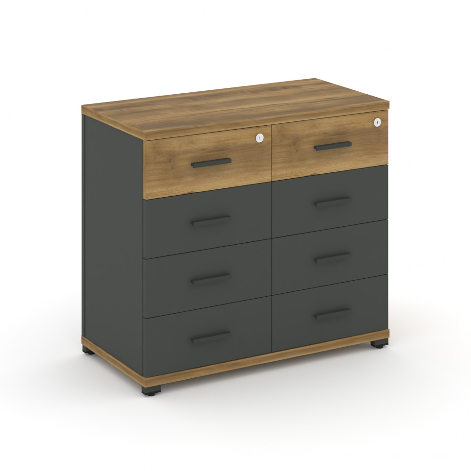 Concept Тумба приставная широкая 8 ящ. CN.TSP-013 A Сандал Янтарный/Антрацит/Металл Антрацит 836*420 Concept Тумба приставная широкая 8 ящ. CN.TSP-013 A Сандал Янтарный/Антрацит/Металл Антрацит 836*420