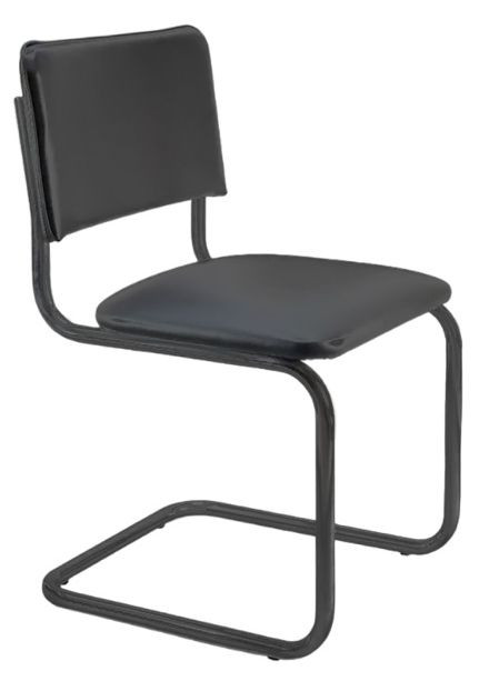 Стул сильвия Чёрный каркас/Чёрный Кожа зам