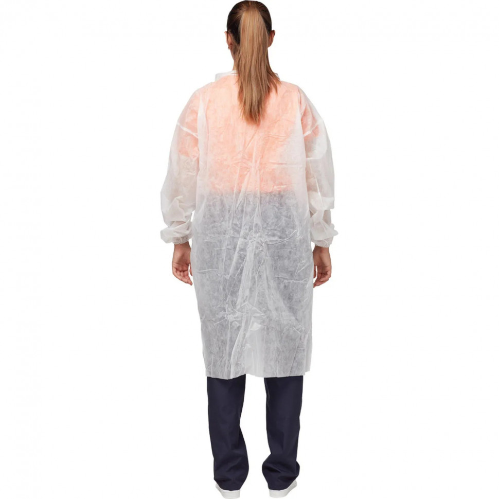 Халат на кнопках (30 гр) XL белый (10 шт/упак)