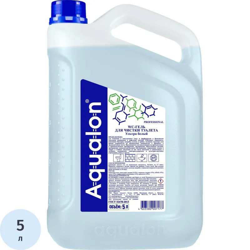 Средство для сантехники AQUALON WC-гель д/чистки туалета Ультра Белый,5л
