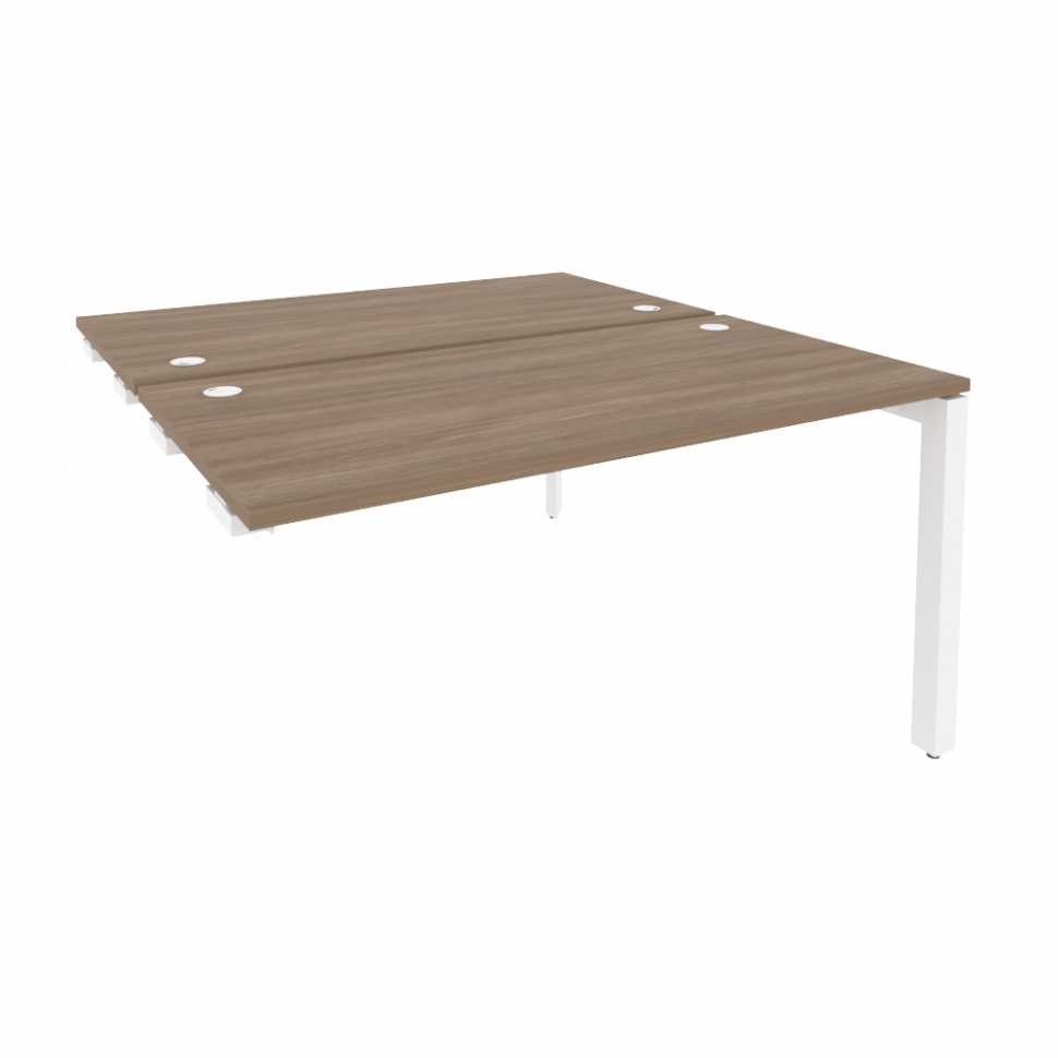 Onix Стол-приставка двойной на П-образном м/к к опорным элем. O.MP-D.SPR-3.7 Дуб Аризона/Металл Белы