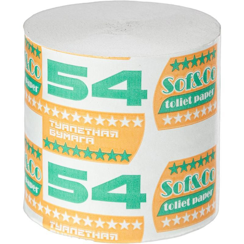 Бумага туалетная 1сл серая б/втул 54м 56рул/уп