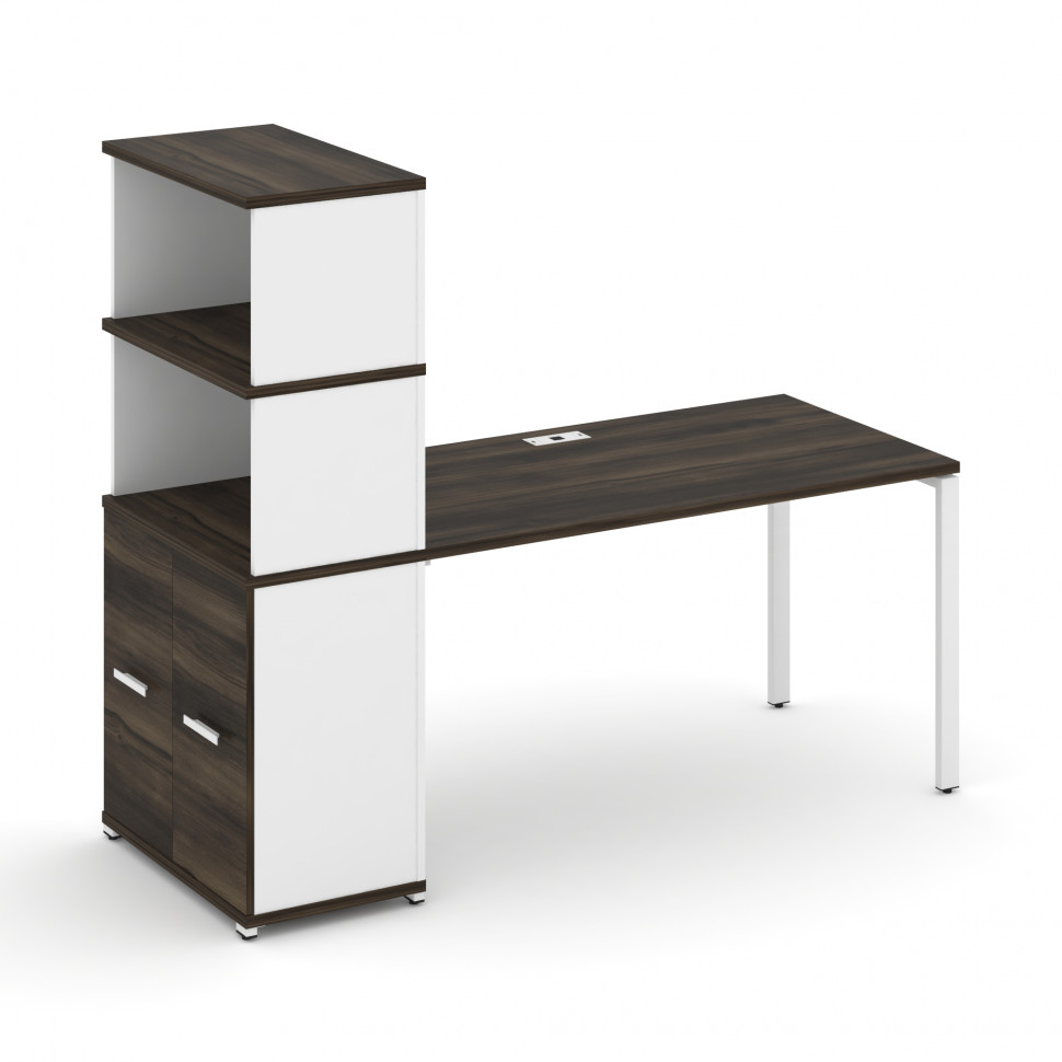 Concept Стол рабочий с опорным распаш. шкафом с надставкой выс. CN.SP-231 W Дуб Мали/Белый Бриллиант Concept Стол рабочий с опорным распаш. шкафом с надставкой выс. CN.SP-231 W Дуб Мали/Белый Бриллиант