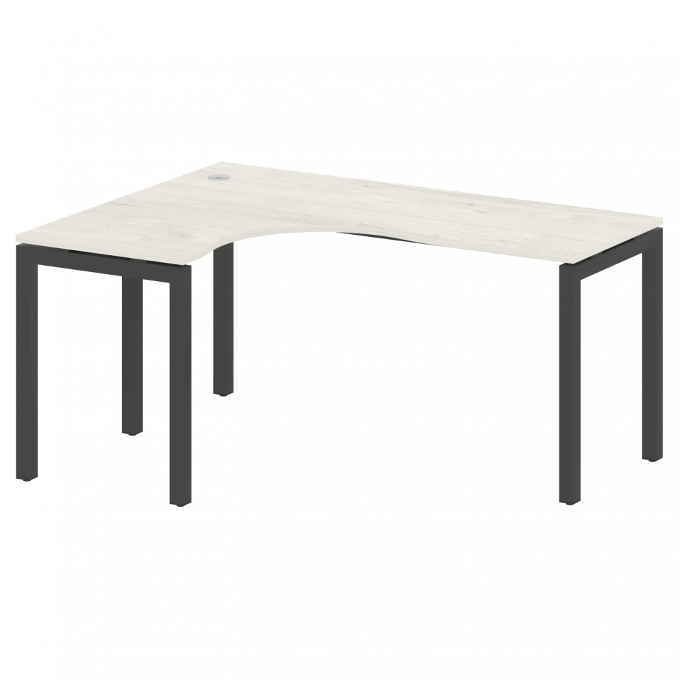 Metal System Quattro Стол криволинейный левый на П-образном м/к 50БП.СА-4 (L) Дуб Наварра/Металл Ант