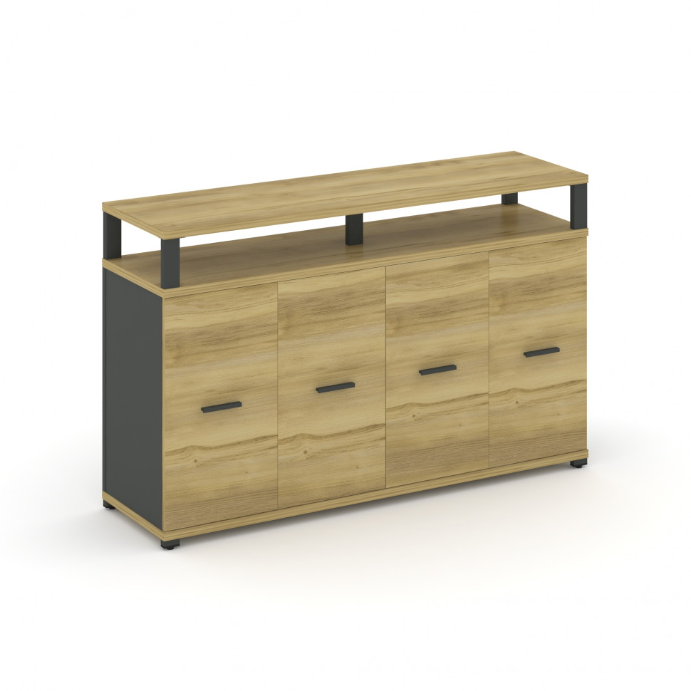 Concept Распаш. шкаф опорный/приставной с верх. горизонтом  CN.SOPR-006 A Дуб Винченцо/Антрацит/Мета