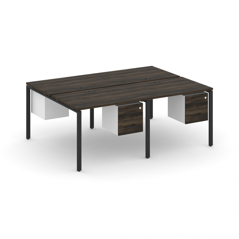 Concept Рабочая станция двухсторонняя с подвесными тумбами на 4 места CN.DRS-133 B Дуб Мали/Белый Бр