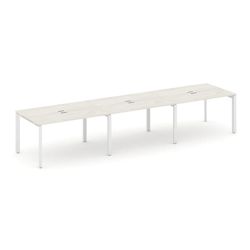 Style Project Стол переговорный SN-59P.SPRG-021 Дуб Наварра/Металл Белый 2940*980*750