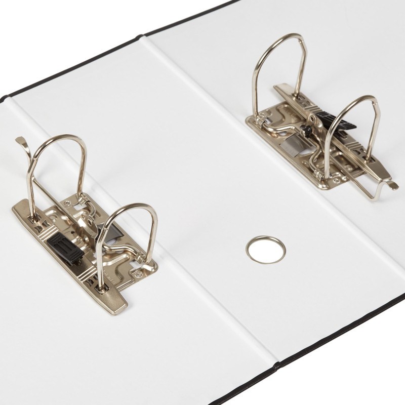 Папка-регистратор с ароч.мех. PVC без мет/уг 125мм черная,ПБП1,карм.кор