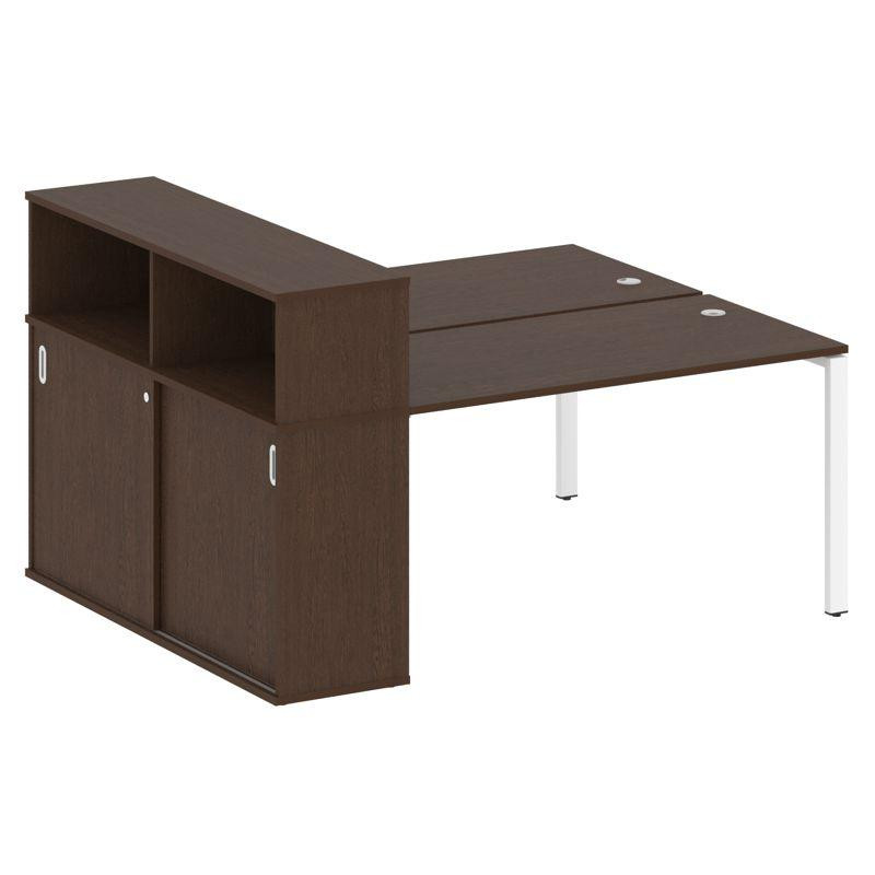 Metal System Рабочая станция с шкафом-купе на П-образном м/к БП.РС-СШК-2.3 Т Венге Цаво/Металл Белый Metal System Рабочая станция с шкафом-купе на П-образном м/к БП.РС-СШК-2.3 Т Венге Цаво/Металл Белый