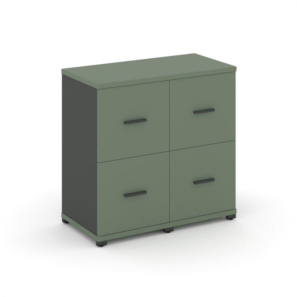 Concept Шкаф 2 узкие секции, 2 ниши CN.STU-222 A Кобо/Антрацит/Металл Антрацит 836*420*818