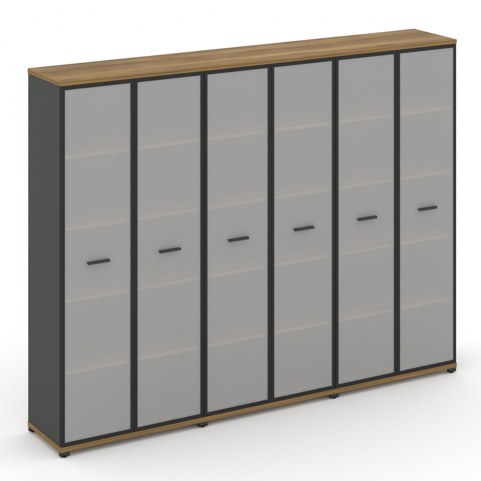 Concept Шкаф 3 широкие секции, 5 ниш CN.STS-538 RMB A Сандал Янтарный/Антрацит/Металл Антрацит/Сатин