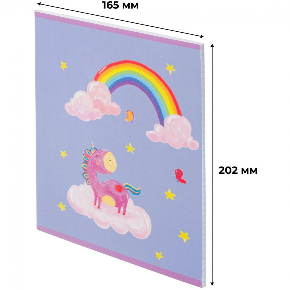 Тетрадь общая А5 48л Волш Единорог гол ,клет,скреп., ВД-лак