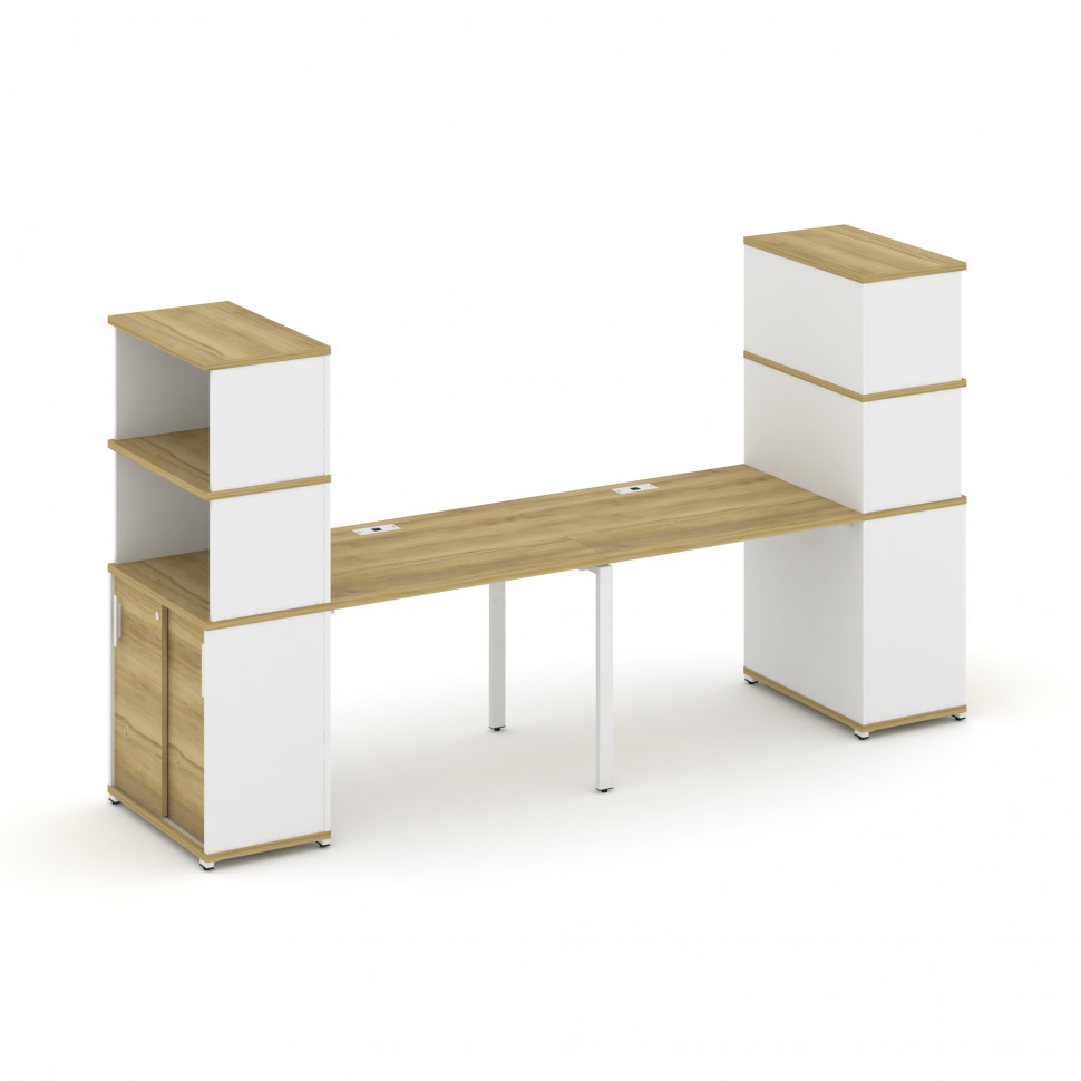 Concept Рабочая станция с опорными шкафом-купе с надставкой выс. CN.ORS-241 W Дуб Винченцо/Белый Бри Concept Рабочая станция с опорными шкафом-купе с надставкой выс. CN.ORS-241 W Дуб Винченцо/Белый Бри